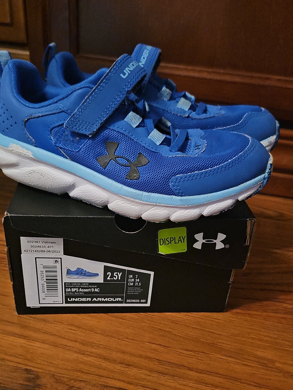 Under Armour Kids Royal Blue Athletic Sneakers with White Sole